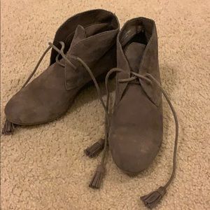 gray lace up booties